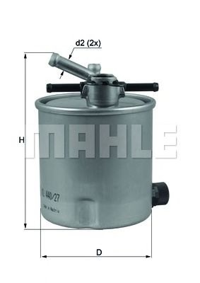 Топливный фильтр KL 440/27 MAHLE ORIGINAL