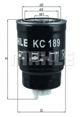 Топливный фильтр KC 189 MAHLE ORIGINAL