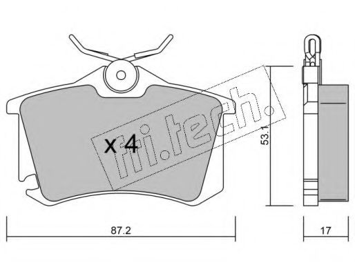Комплект тормозных колодок, дисковый тормоз 102.5 fri.tech.