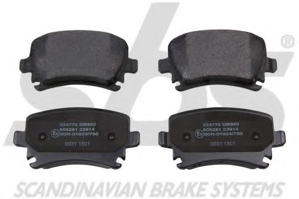 Комплект тормозных колодок, дисковый тормоз 1501224775 sbs