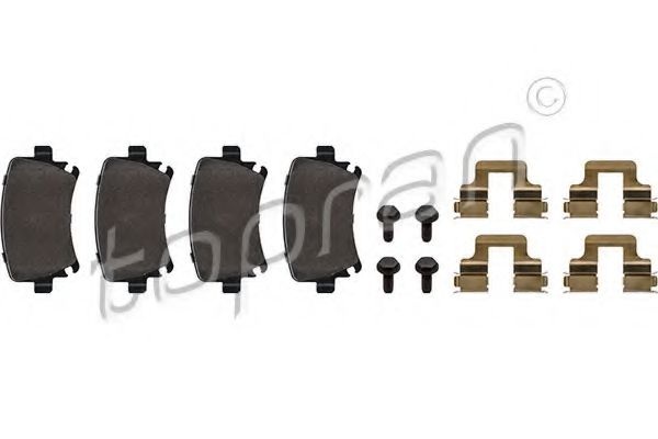 Комплект тормозных колодок, дисковый тормоз 110 738 TOPRAN