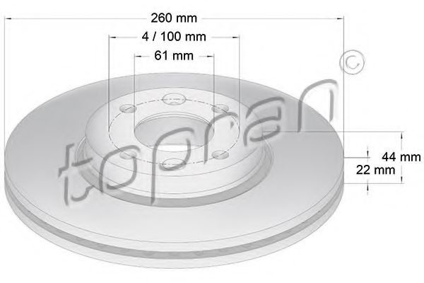 Тормозной диск 700 474 TOPRAN