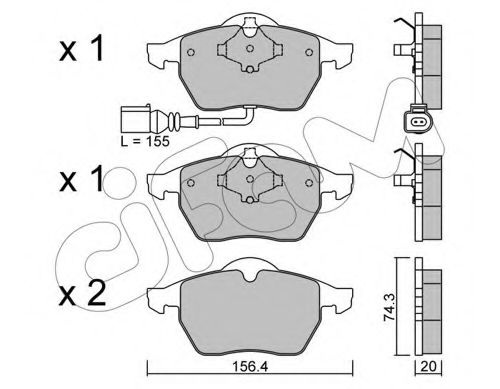 Комплект тормозных колодок, дисковый тормоз 822-181-4 CIFAM