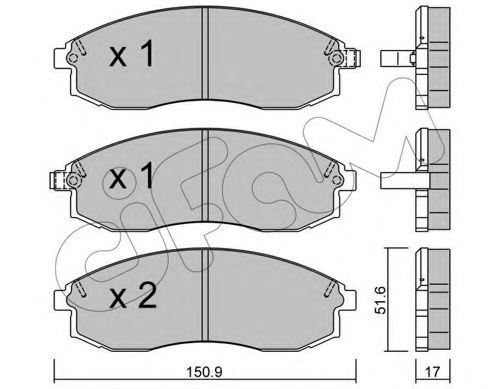 Комплект тормозных колодок, дисковый тормоз 822-306-0 CIFAM