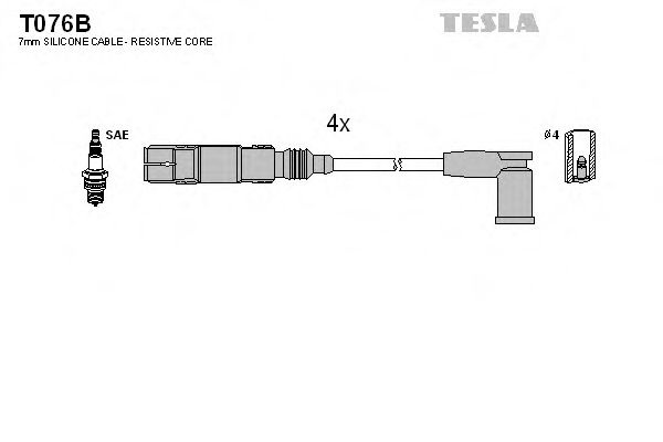 Комплект проводов зажигания T076B TESLA