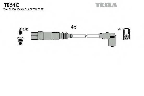 Комплект проводов зажигания T854C TESLA