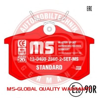 Комплект тормозных колодок, дисковый тормоз 13046028602-SET-MS MASTER-SPORT