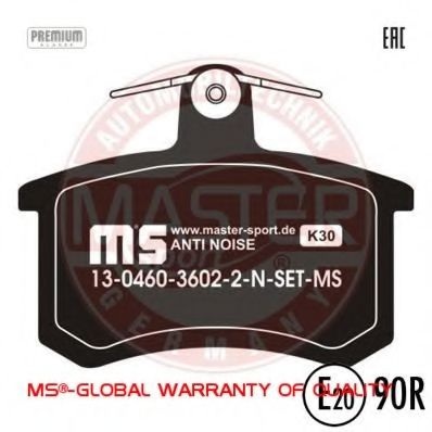 Комплект тормозных колодок, дисковый тормоз 13046036022N-SET-MS MASTER-SPORT
