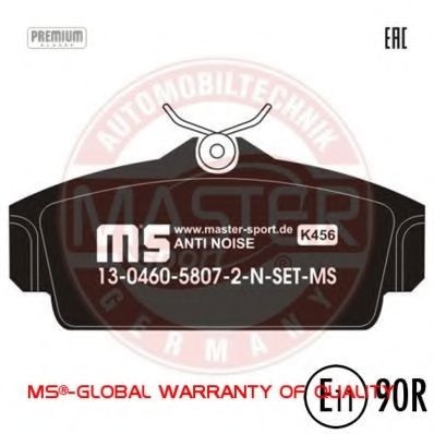 Комплект тормозных колодок, дисковый тормоз 13046058072N-SET-MS MASTER-SPORT