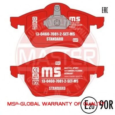 Комплект тормозных колодок, дисковый тормоз 13046070812-SET-MS MASTER-SPORT