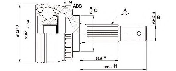 Шарнирный комплект, приводной вал CVJ5339.10 OPEN PARTS