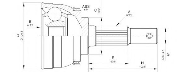 Шарнирный комплект, приводной вал CVJ5629.10 OPEN PARTS
