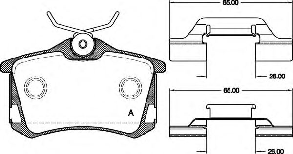 Комплект тормозных колодок, дисковый тормоз BPA0263.50 OPEN PARTS