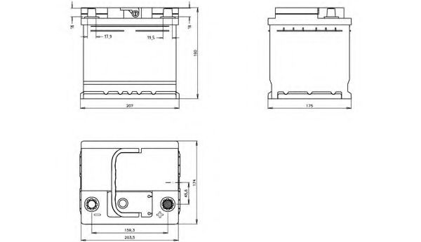Стартерная аккумуляторная батарея BT055L1.30 OPEN PARTS