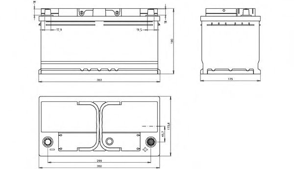 Стартерная аккумуляторная батарея BT100L5.30 OPEN PARTS