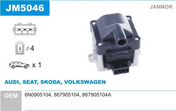Катушка зажигания JM5046 JANMOR
