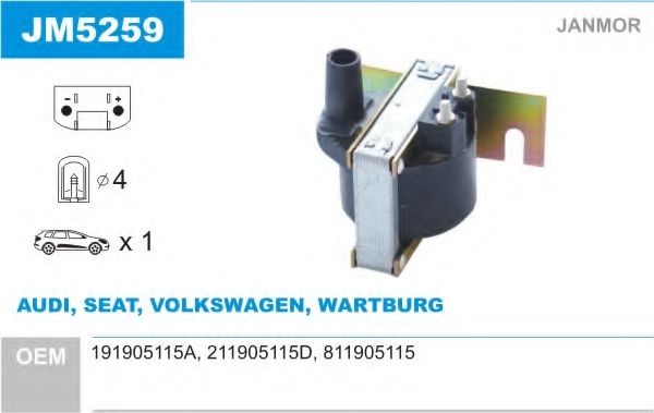 Катушка зажигания JM5259 JANMOR