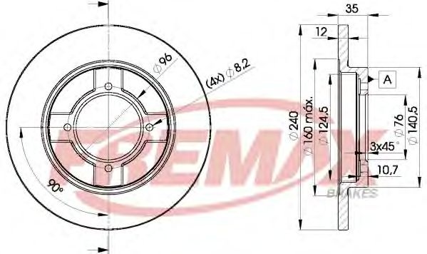 Тормозной диск BD-6580 FREMAX
