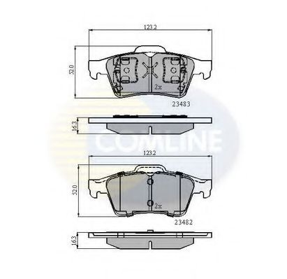 Комплект тормозных колодок, дисковый тормоз CBP0946 COMLINE
