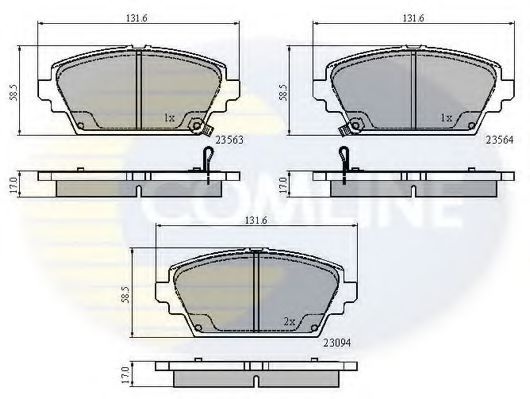 Комплект тормозных колодок, дисковый тормоз CBP3802 COMLINE