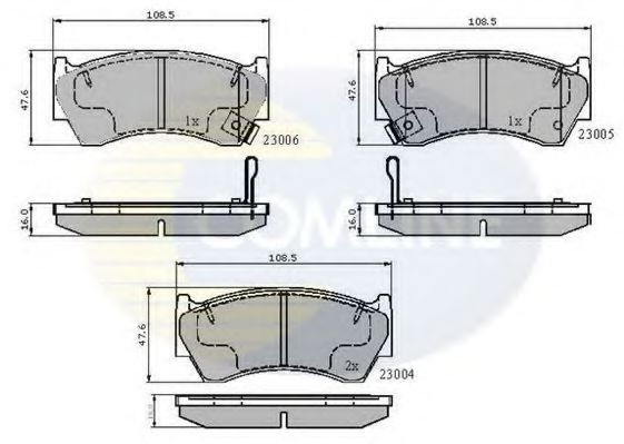 Комплект тормозных колодок, дисковый тормоз CBP3449 COMLINE
