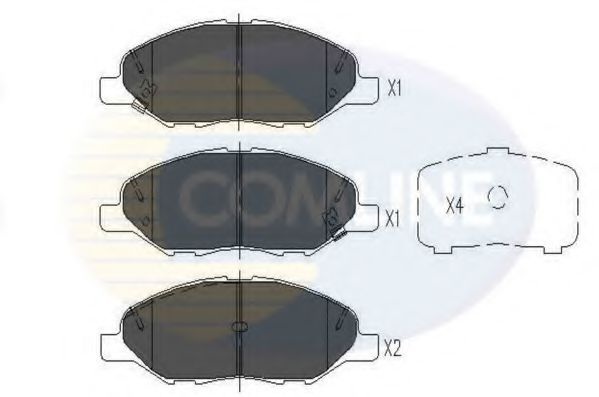 Комплект тормозных колодок, дисковый тормоз CBP36044 COMLINE