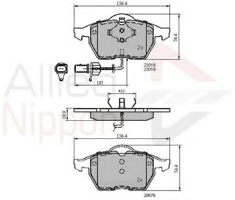 Комплект тормозных колодок, дисковый тормоз ADB11025 COMLINE