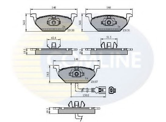 Комплект тормозных колодок, дисковый тормоз CBP1851 COMLINE