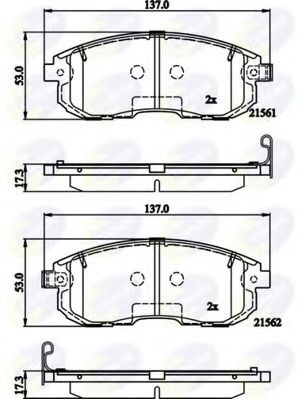 Комплект тормозных колодок, дисковый тормоз CBP32202 COMLINE