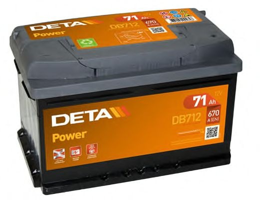 Стартерная аккумуляторная батарея; Стартерная аккумуляторная батарея DB712 DETA