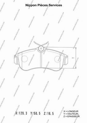 Комплект тормозных колодок, дисковый тормоз N360N51 NPS