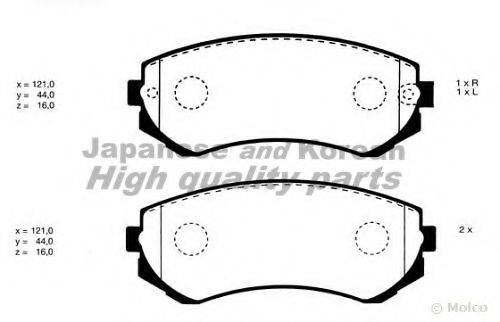 Комплект тормозных колодок, дисковый тормоз 1080-0601 ASHUKI