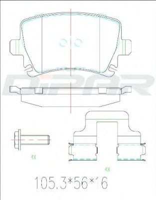 Комплект тормозных колодок, дисковый тормоз DFB2388 DITAS