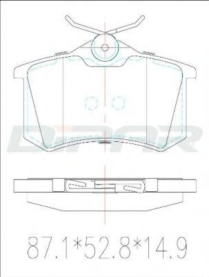 Комплект тормозных колодок, дисковый тормоз DFB2598 DITAS