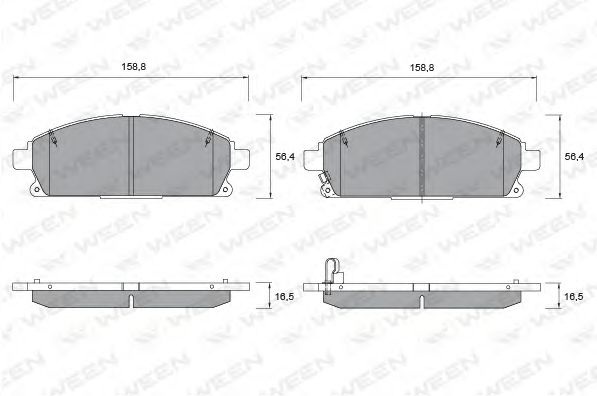 Комплект тормозных колодок, дисковый тормоз 151-2266 WEEN