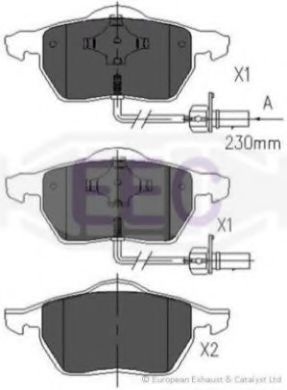 Комплект тормозных колодок, дисковый тормоз BRP1234 EEC