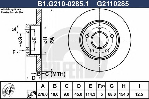 Тормозной диск B1.G210-0285.1 GALFER