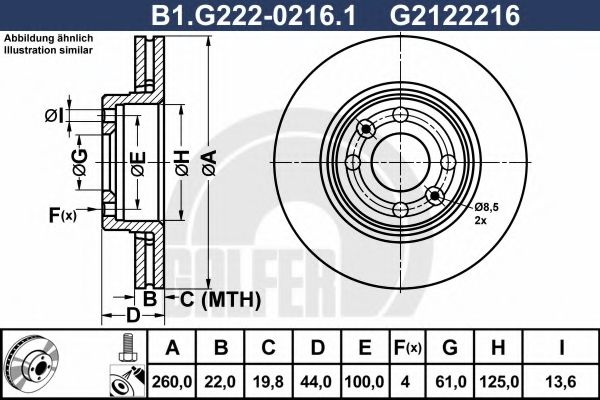 Тормозной диск B1.G222-0216.1 GALFER