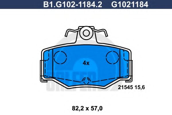 Комплект тормозных колодок, дисковый тормоз B1.G102-1184.2 GALFER