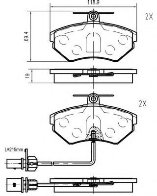 Комплект тормозных колодок, дисковый тормоз K606302 VEMA