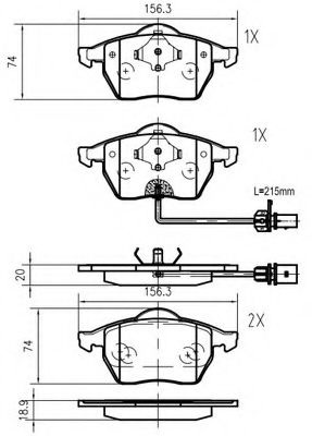 Комплект тормозных колодок, дисковый тормоз K616902 VEMA