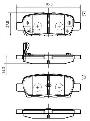 Комплект тормозных колодок, дисковый тормоз K625700 VEMA