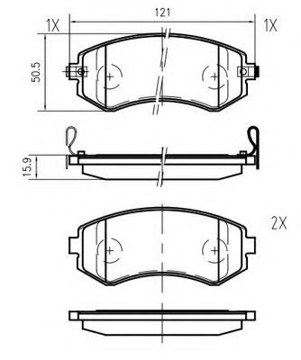 Комплект тормозных колодок, дисковый тормоз K636700 VEMA