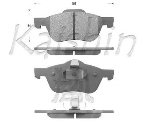 Комплект тормозных колодок, дисковый тормоз D1256 KAISHIN