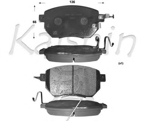 Комплект тормозных колодок, дисковый тормоз FK1264 KAISHIN
