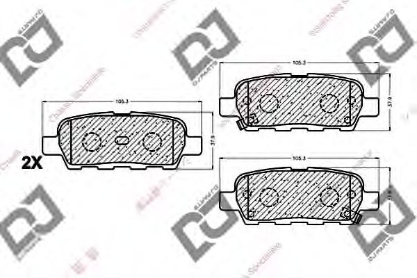 Комплект тормозных колодок, дисковый тормоз BP1031 DJ PARTS