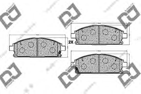 Комплект тормозных колодок, дисковый тормоз BP1034 DJ PARTS