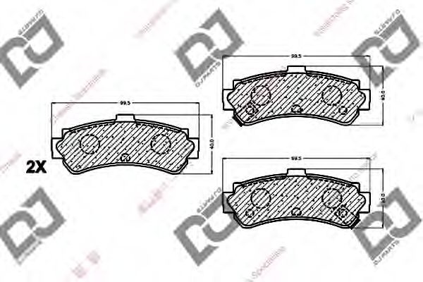 Комплект тормозных колодок, дисковый тормоз BP1041 DJ PARTS