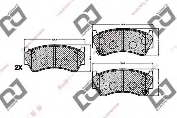 Комплект тормозных колодок, дисковый тормоз BP1043 DJ PARTS