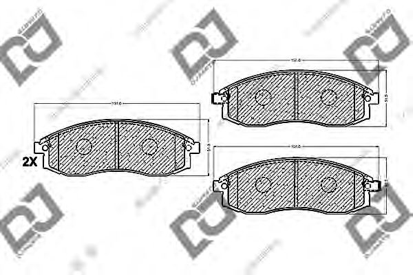 Комплект тормозных колодок, дисковый тормоз BP1076 DJ PARTS